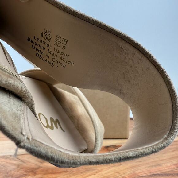 Sam Edelman Delaney Beige Suede Leather Women's US 8.5 Block Heel Mules - Picture 14 of 14